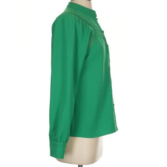 Sezane Fride Blouse Emerald Green Vert Flash French Girl Top Lightweight Size 2 - Picture 7 of 13